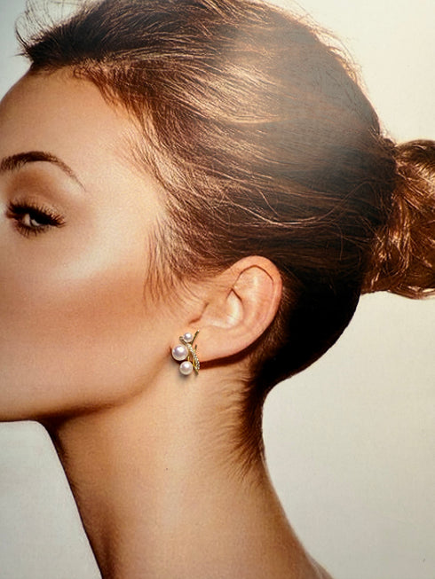 Freshwater Pearl Tree Branch Earrings - 18K Gold Vermeil
